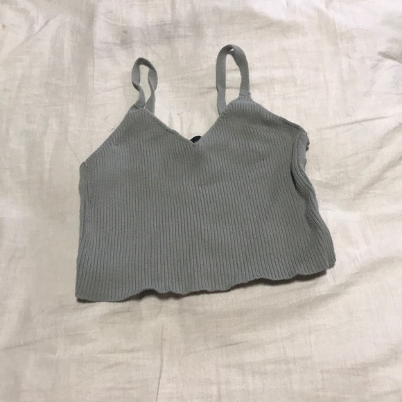 Green knit crop top - Picture 1 of 2